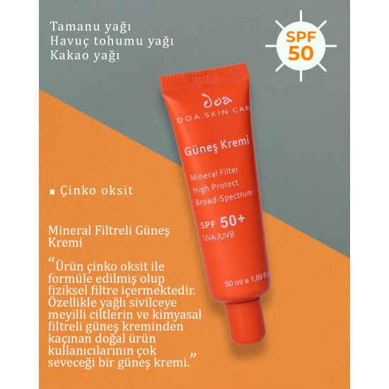 Güneş Kremi 50 SPF (Mineral)